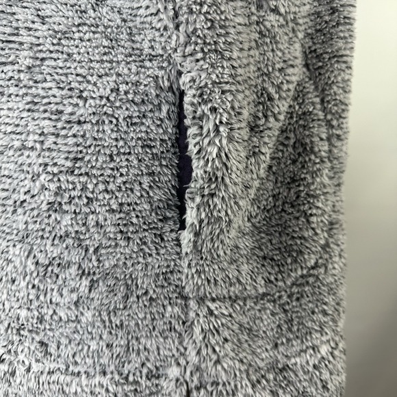 Soft Surroundings Luxe Faux Sherpa 1/4 Zip Pullover Gray Soft Pockets Women's L - Picture 6 of 11
